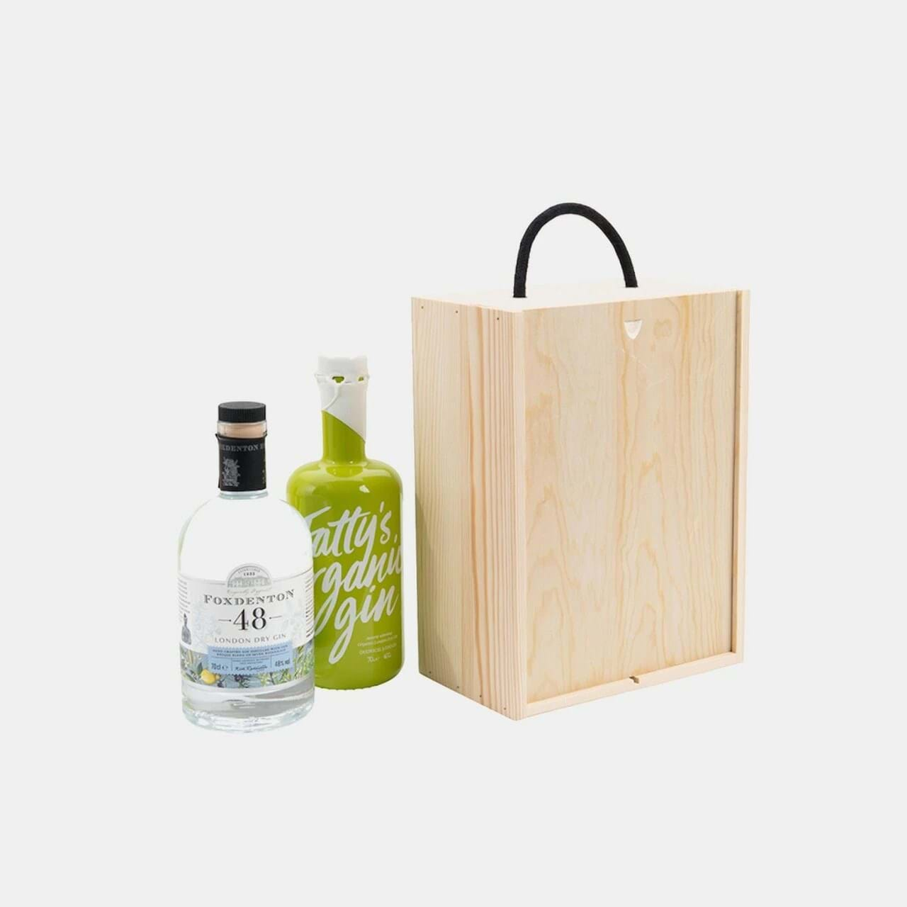 2 Bottle Wooden Box for Spirits - Dumpy-sized bottles only - Dunells