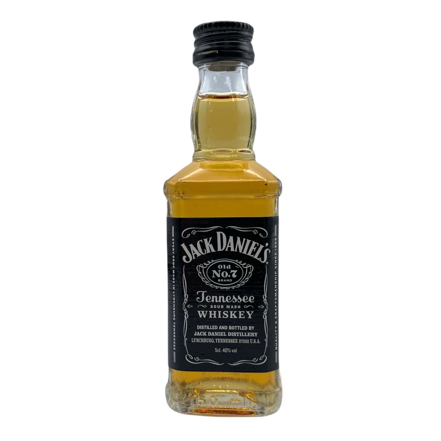 JACK DANIEL\'S - 40%abv Old Label Brand Black Sour (5cl) Miniature Whiskey Mash No.7 Dunells